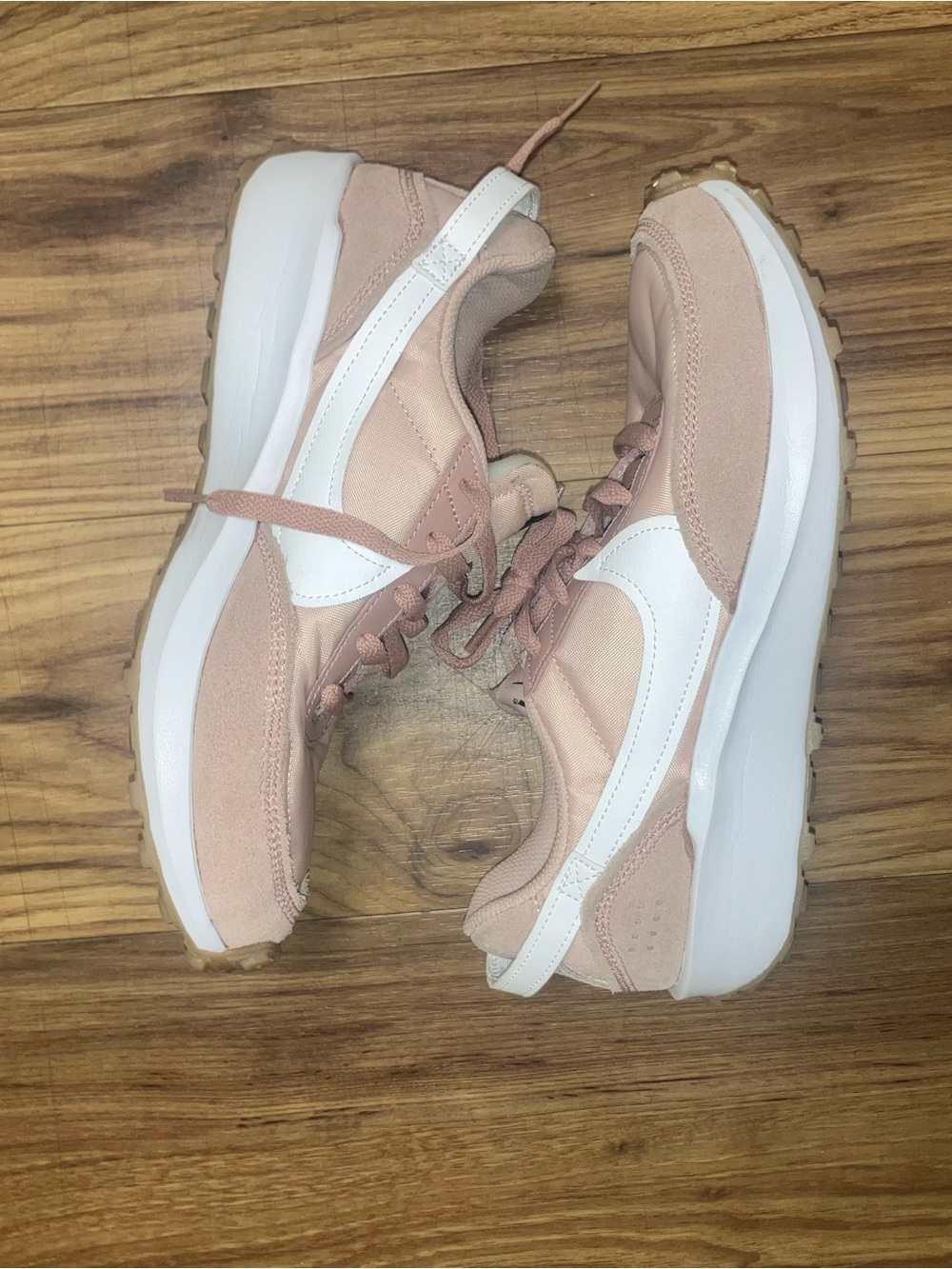 Nike Women's Blush Pink Sneakers with White Swoosh